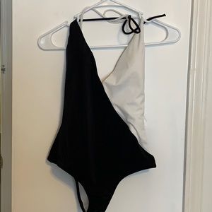 Victoria secret half black and white one piece